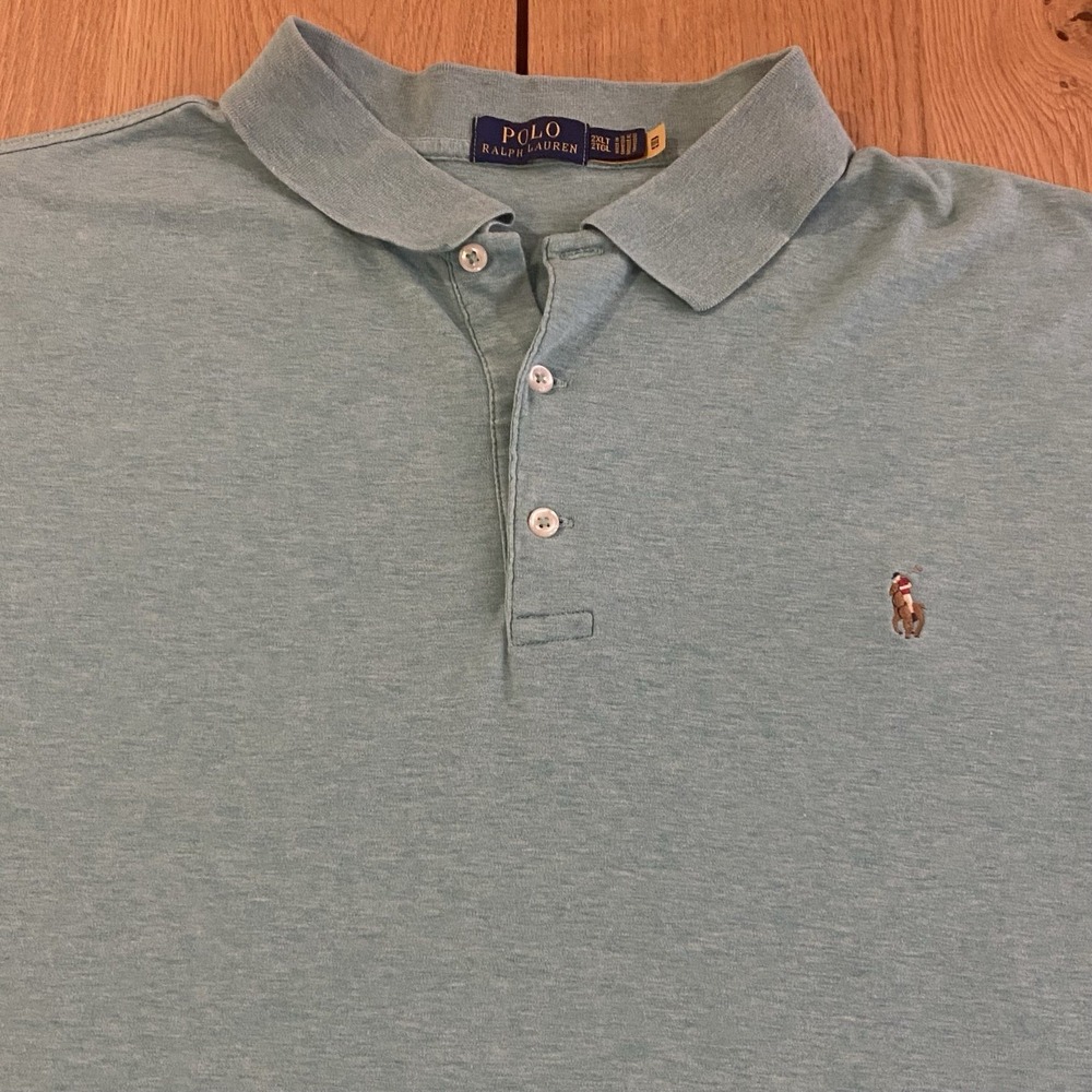 Polo‎ Ralph Lauren Teal Classic fit polo XXL Soft Short Sleeve Flesh Pony Logo